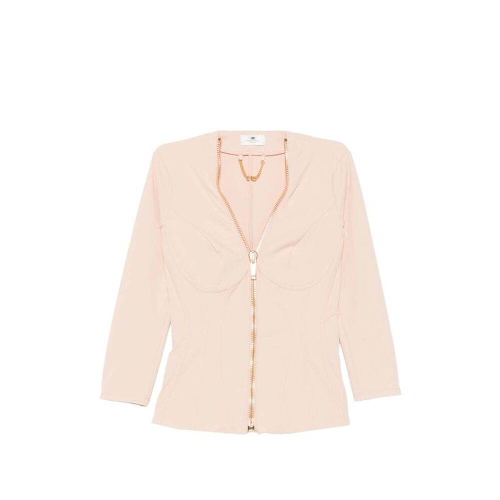 Elisabetta Franchi Pink Jackets - Fitted Jackets Women